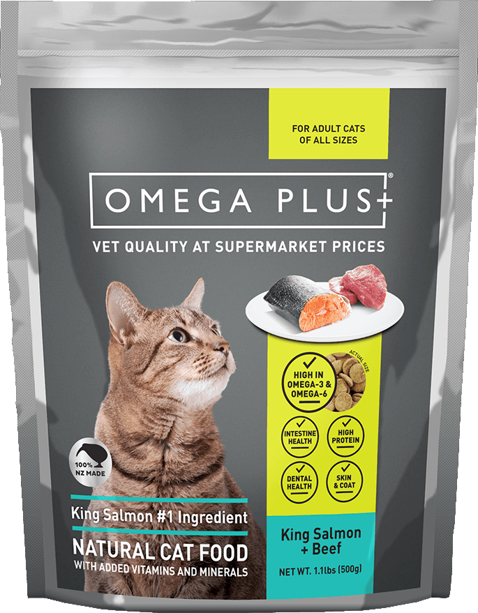Cat pet food: King Salmon and beef - Omega Plus NZ pet food