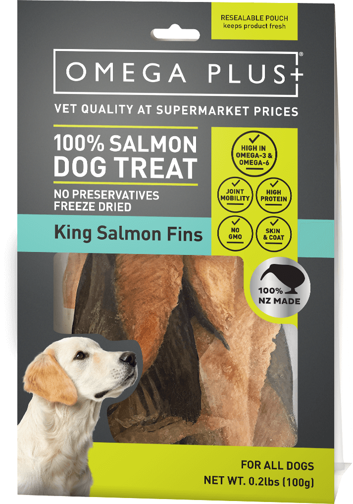 개 간식: King Salmon Fins - Omega Plus NZ pet food