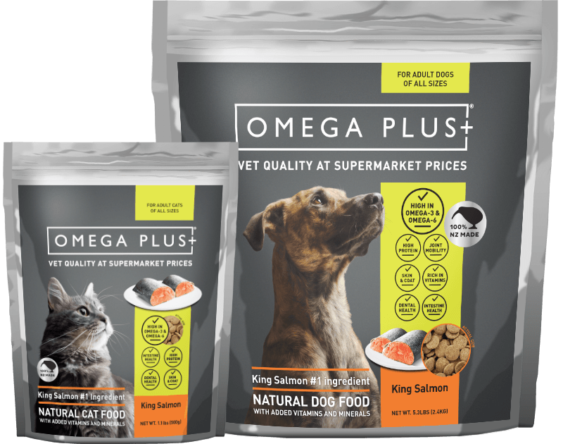 Dog and cat pet food: King Salmon - Omega Plus NZ pet food